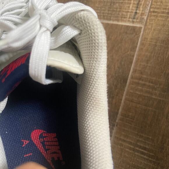 Nike Air Force 1 07' LV8 Chenille Swoosh 823511-106 White /Red/Blue Men's Size 8 - Picture 8 of 10